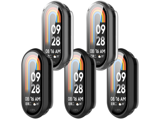 Compatible with Xiaomi Mi Smart Band 10 Screen Protector, Full Coverage Protective Cases Cover for Xiaomi Mi Smart Band 10 10NFC Accessories (5Pack-D)