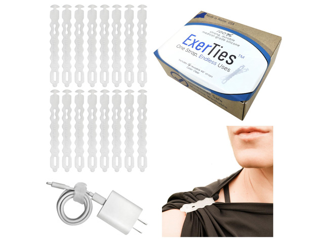 Silicone Shirt Sleeve Ties - Made in Maine USA - Medical Grade Cord Ties - Endless Uses for Cords, iPhones & More - Reusable Cable Ties (16 Pack)...