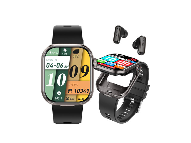 Smartwatch with Earbuds, 2.02' HD Screen Fitness Watch, Take/Dial Calls, 2-in-1 Smartwatch with TWS Headset, Waterproof Sports Fitness Tracker,...