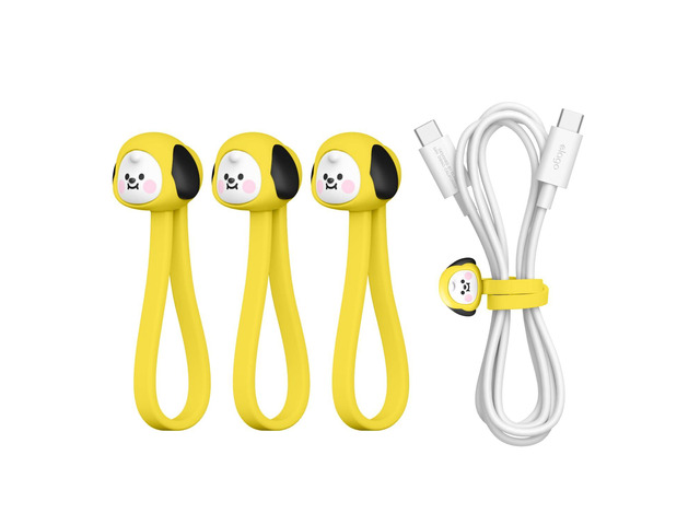BT21 Magnetic Cable Ties Premium Silicone Cord Organizer, Reusable Magnetic Cable Organizer [Official Merchandise] (CHIMMY)
