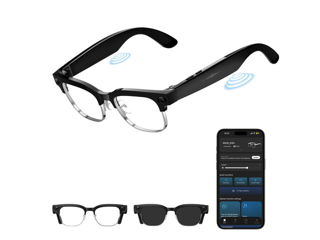 AI Smart Glasses with Camera, Anti-Shake Video & Photo Capture Open-Ear Music & Calls, Touch Control, Voice Assistant, Real-Time Translation,...