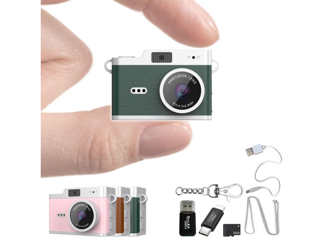 Keychain Digital Camera,Mini Digital Camera with 32GB Card,Video Recording,Bag Charms,Compact Micro Thumb Camera,Photography Cameras for Beginners...