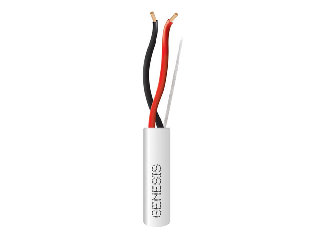 16 AWG 2C STR Audacious Riser, White, 500 ft. Pull Box