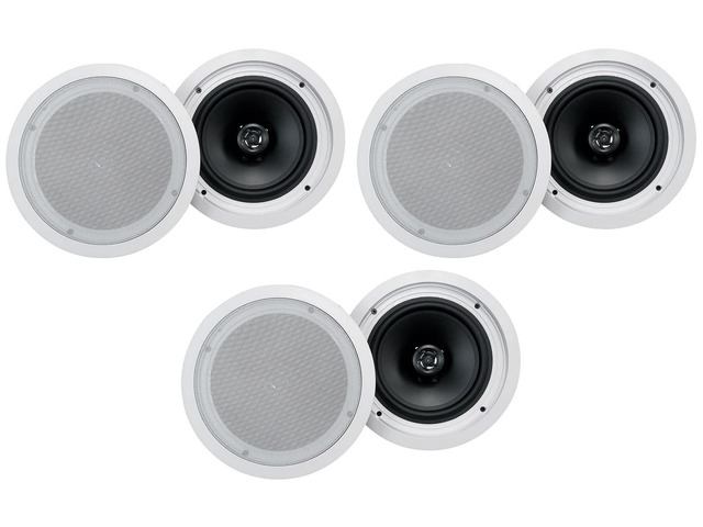 HC85-16 White 8' 16-Ohm in-Ceiling Home Theater Speakers, 6-Pack 700W Peak/240W RMS, 2-Way, 8' Woofer, 1/2' Mylar Tweeter, Swivel Tweeter,...