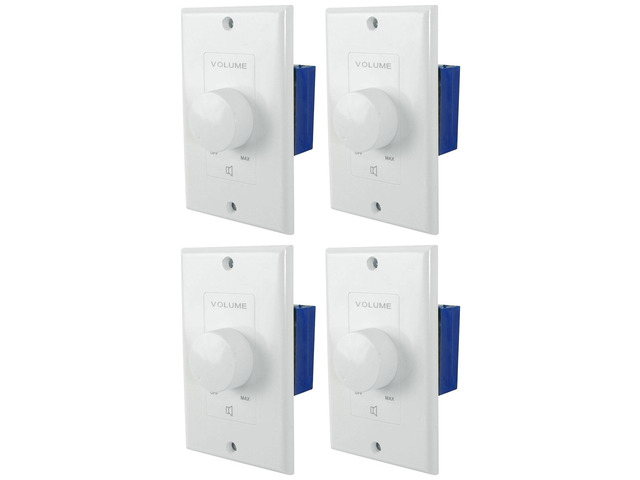 VOL70200 70V/100V Wall Zone Volume Controller, 1-Gang, 4-Pack 12-Step Attenuation, Detachable Euro-Block Terminal, Multi-Zone, Dust Protected,...
