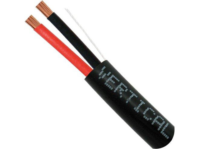 12AWG 2 Conductor Audio Cable CL3, CMR Rated - 500ft Black