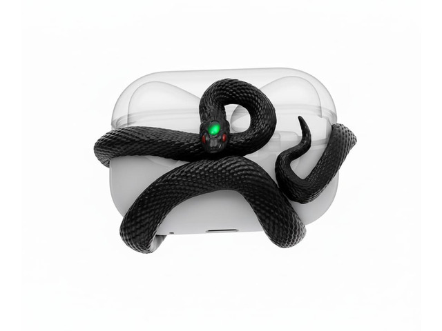 The Snake Case 3D Cover Compatible with AirPods Pro Case 3rd Generation. Distinctive Aesthetic, Gemstone Light Head, Detail Sculpting, Compatible...