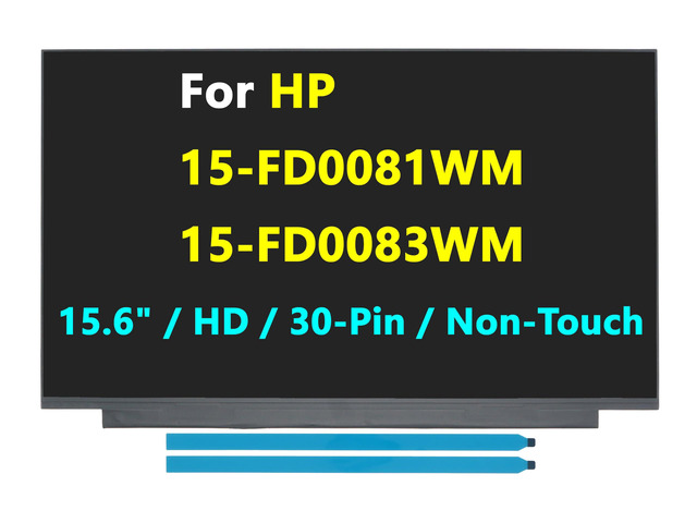15.6' HD LCD Screen for HP 15-FD0081WM 15-FD0083WM 1366×768 resolution, 30-Pin Connector, Non-Touch Replacement Laptop Display(Matte)