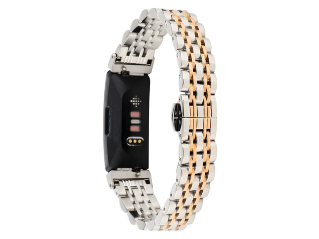 Metal Bands Compatible with Fitbit Inspire HR and Fitbit Inspire 2 for Women Men, Stainless Steel Jewelry Replacement Bracelet Bangle Wristbands