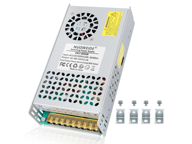 DC 48V 12.5A 600W Power Supply 110V AC to DC 48V Converter 12.5A 600W Power Supply Adapter for 48V Drive Sensor Lamp Meter Controller Servos...