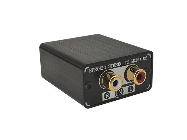 SPRODIO Single Stereo to Dual Mono Audio Converter Mono OutRCA L/R Audio Adapter Stereo to Mono summing K2