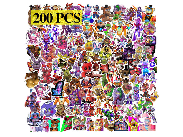 Horror Thrilling Stickers (200 Pcs) Cartoon Gaming PVC Sticker, Gifts for Laptop Water Bottle Skateboard Party Supplies Decorations Teens