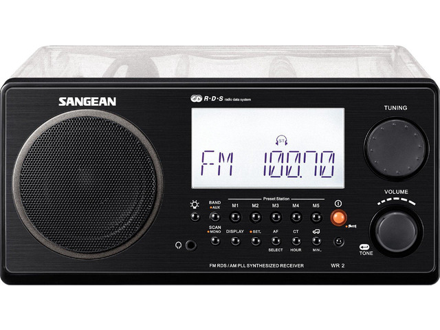 All in One AM/FM Alarm Clock Radio with Large Easy to Read Backlit LCD Display (Clear)