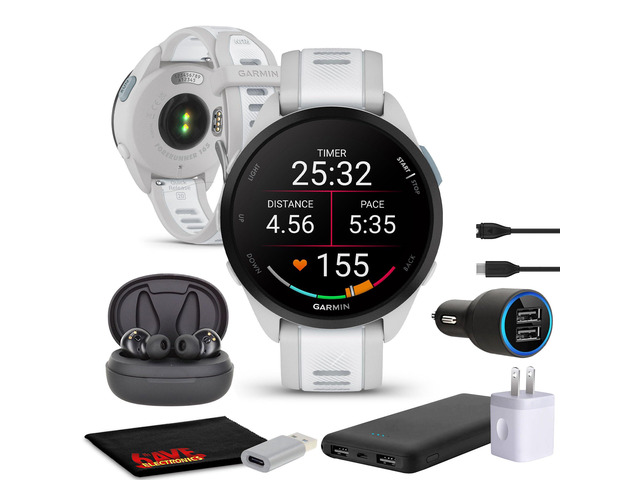 Forerunner 165 GPS Running Smartwatch (Gray) Bundle For Running, Training & Health Men & Women Fitness Tracking Includes Accessories