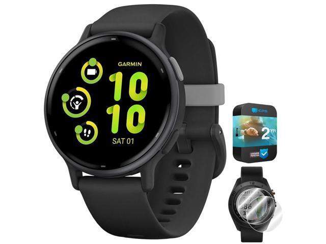 010-02862-10 Vivoactive 5 Fitness Smartwatch, Black Official USA Partner Model Bundle with Deco Essentials 2-Pack Screen Protector and 2 YR CPS...