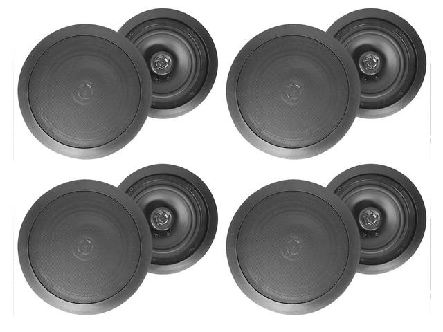 HC85 Black Pair 8' in-Ceiling Home Theater Speakers 8 Ohm, 8-Pack 700W Peak / 240W RMS, Swivel Tweeter, Polypropylene Cone, Flush Mount,...