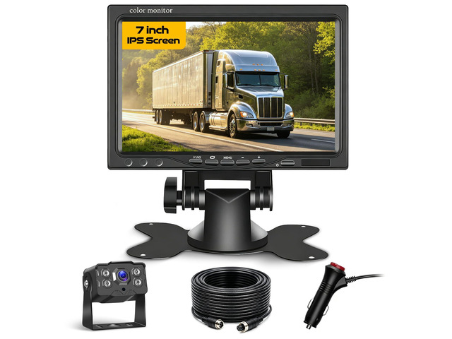 7' 2-Channel Truck Backup Camera Monitor kit No Lag Waterproof Induction Night Vision Reverse Camera + IPS Screen Rear View Monitor Vehicle Parking...