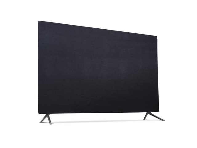 Indoor TV Set Cover, Soft Stretch Fabric Universal 55 Flat Screen Dust-proof Protector (55', Black)