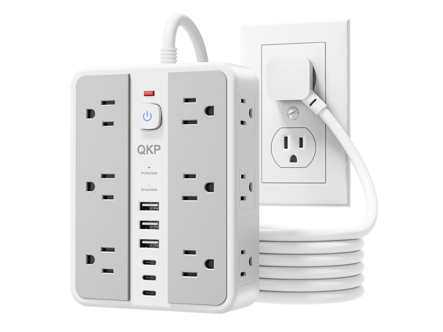 6 FT/ 2400J Surge Protector Power Strip, 12 Outlets, 6 USB (3 USB C) 3 USB-A & 3 USB-C Ports, 1.7' Wide-Spaced Outlets2400J Surge Protection,...