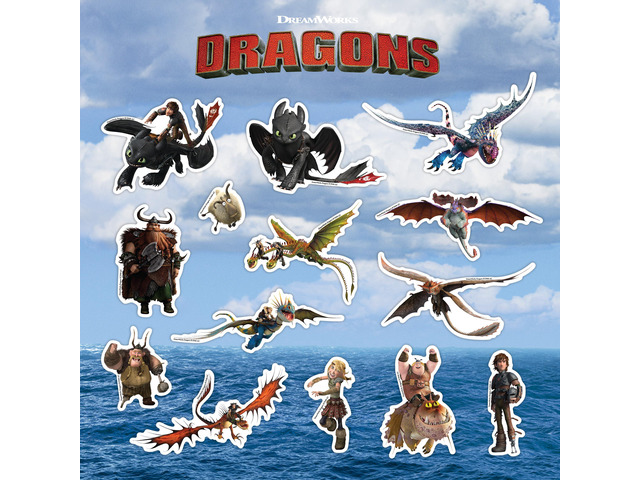 DreamWorks How to Train Your Dragon Decals - Set of 14 Vinyl Stickers Hiccup Hookfang Toothless Astrid Stoick Stormfly for Car Laptop Computer Kids...