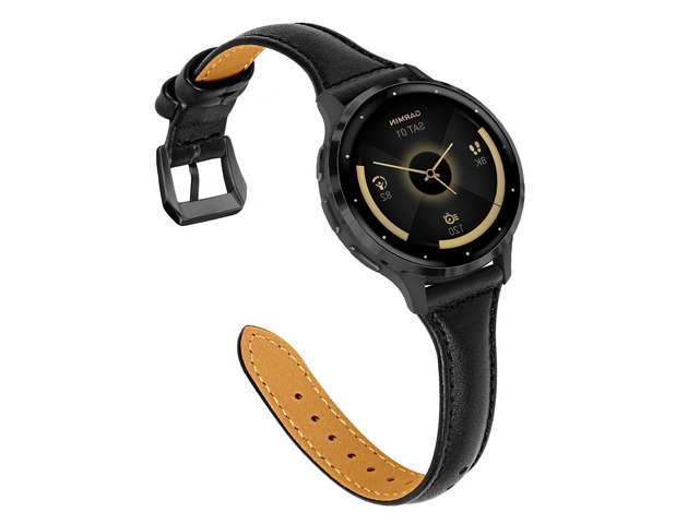 Leather Band For Garmin Venu 3S 41mm/Venu 4 41mm/Venu 2S 18mm,Slim,Quick Release,/Vivoactive 4S/Vivomove 3S/Forerunner 255S/Forerunner 265S