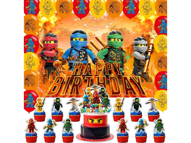 Birthday Backdrop,Hero Poster for Cartoon Ninja Theme Party Decorations Cartoon Birthday Supplies Background Studio Shoot Photo Props