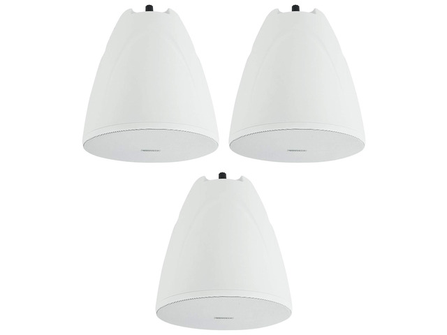 PEN-65T White 6.5' 70V Pendant Speaker for Restaurant, 3-Pack 70V/100V Transformer Taps: 40W, 20W, 10W, 5W or 8 Ohm 60W RMS, Euroblock Terminals,...