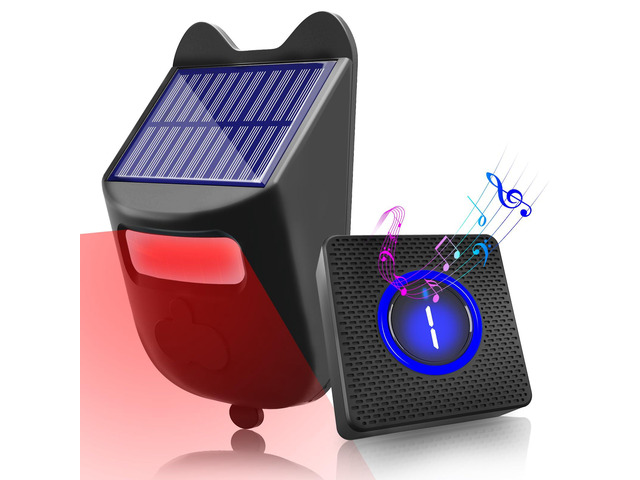 Solar Driveway Alarms Wireless Outside Weatherproof Motion Detector & Sensor for 1000ft Long Range - No Need Replace Batteries Security Driveway...
