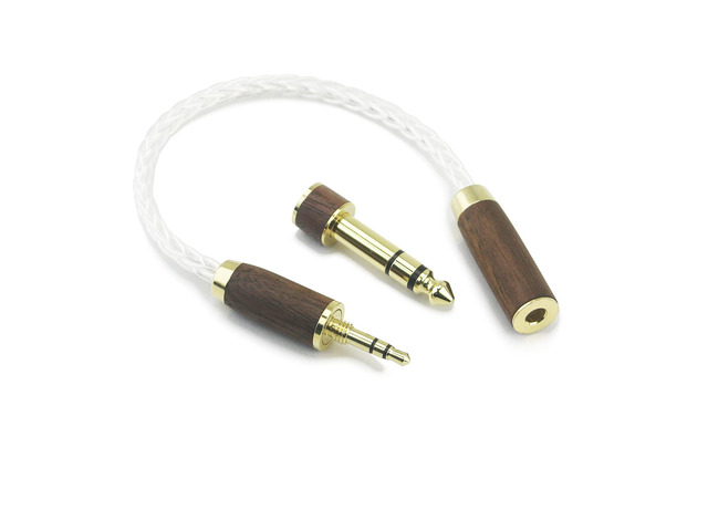 3.5mm 1/8' TRS Male and 6.35mm 1/4' Adapter to 4.4mm Balanced Female Headphone Audio Adapter Cable 8 Cores 6N OCC Copper Single Crystal Silver...