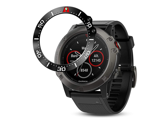 Titanium Metal Bezel Ring Compatiable with Garmin Fenix 5X Watch Bezel Ring Adhesive Cover Anti Scratch & Collision Protector for Garmin Watch...