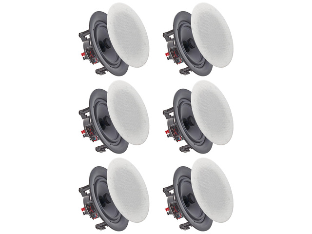 Set of 6 Frameless 5.25 Inch 8 Ohm 175 Watts Speakers Flush Mount, in-Wall in-Ceiling 2-Way Mid Bass Woofer Speaker, Perfect for Home, Office,...
