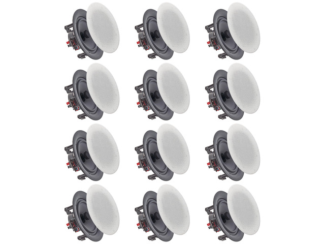Set of 12 Frameless 5.25 Inch 8 Ohm 175 Watts Speakers Flush Mount, in-Wall in-Ceiling 2-Way Mid Bass Woofer Speaker, Perfect for Home, Office,...