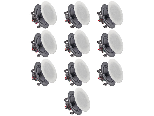 Set of 10 Frameless 5.25 Inch 8 Ohm 175 Watts Speakers Flush Mount, in-Wall in-Ceiling 2-Way Mid Bass Woofer Speaker, Perfect for Home, Office,...