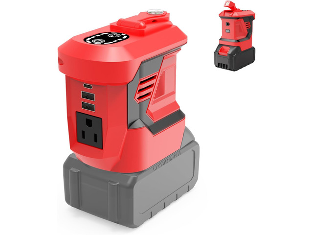 300W Portable Power Inverter for Makita 20V, DC to AC 110V Outdoor Generator Battery Converter with Type-C & Dual USB, Portable Power Station with...
