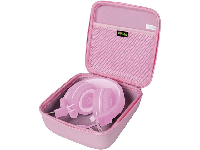 Hard Travel Case for noot Products K11/Elecder i37 Kids Headphones(Only Case) (Pink)
