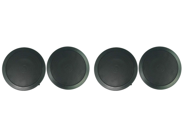 CC65T Black 6.5' 70V Restaurant Ceiling Speakers, 4-Pack Adjustable Tap 2.5W, 5W, 10W, 15W, 20W, 8 Ohm 40W, 2-Way Design, Aimable Tweeter,...