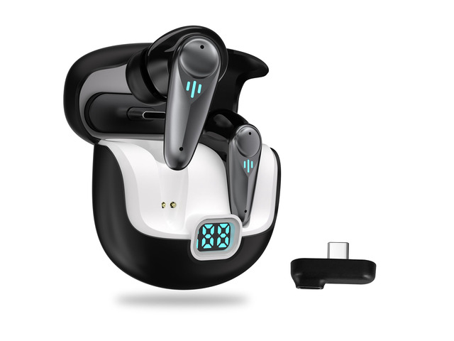 2.4GHZ Wireless Gaming Earbuds,30MS Low-Latency,Bluetooth 5.4,with ANC Active Noise Cancelling,USB-C Dongle Included-Compatible with Meta Quest...