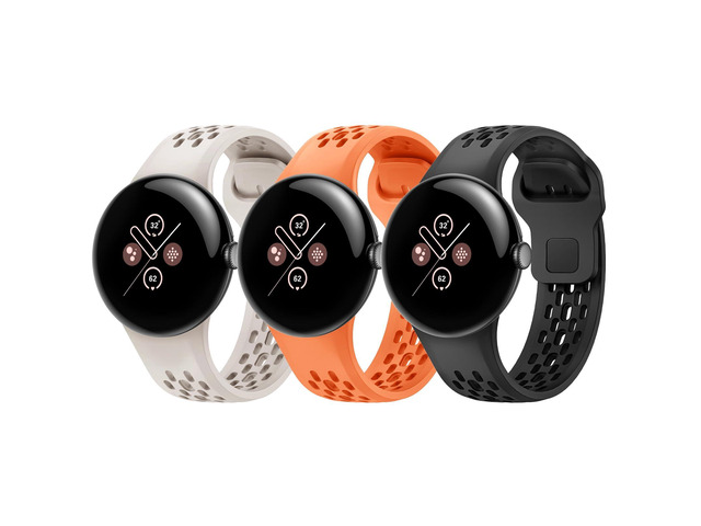 3 Packs Fit for Google pixel watch 3 45mm Silicone Watch Band for Women Men,Waterproof Breathable Wristband Adjustable Replacement Watch Straps...
