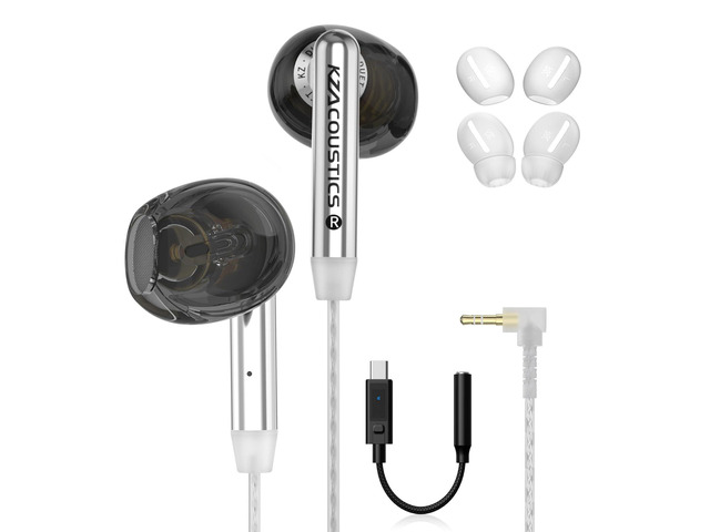 Duet Wired Earbuds, Dual Dynamic in-Ear Headphones Crystal-Clear Sound Noise Isolating, Ergonomic Custom-Fit, USB C to 3.5mm Adapter Built-in DSP...