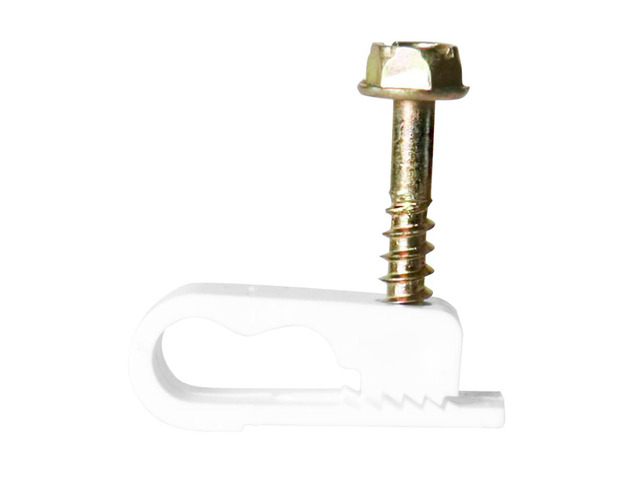 Dual Cable Flexible Screw Clips (Pack of 100 / White)