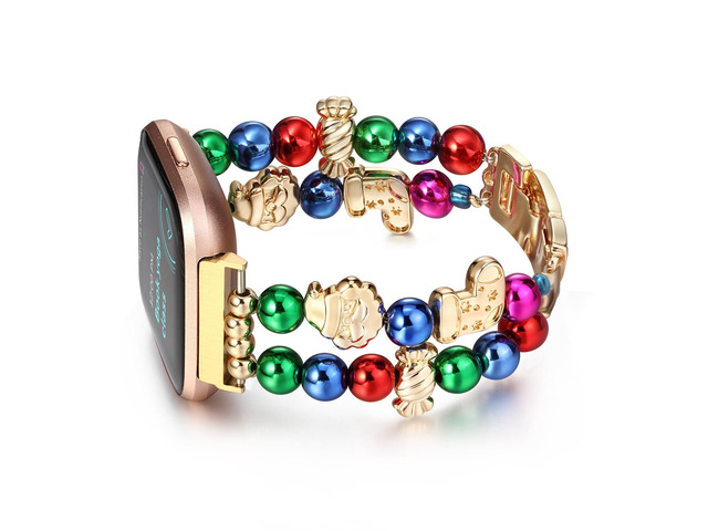 Boho Braided Bracelet Compatible with Fitbit Versa 4/Versa 3/Sense/Sense 2 Bands for Women, Handmade Woven Beaded Strap for Fitbit Smartwatch