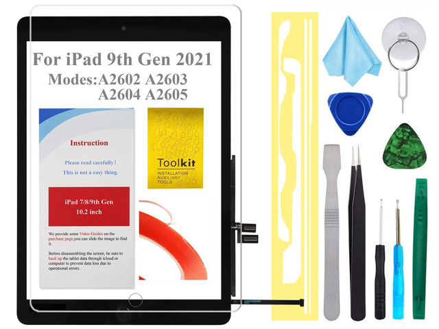 for iPad 9 9th Gen Screen Replacement Digitizer 2021 10.2',T Phael for 9th Generation A2602 A2603 A2604 A2605 with Home Button, Video Tips, Full...