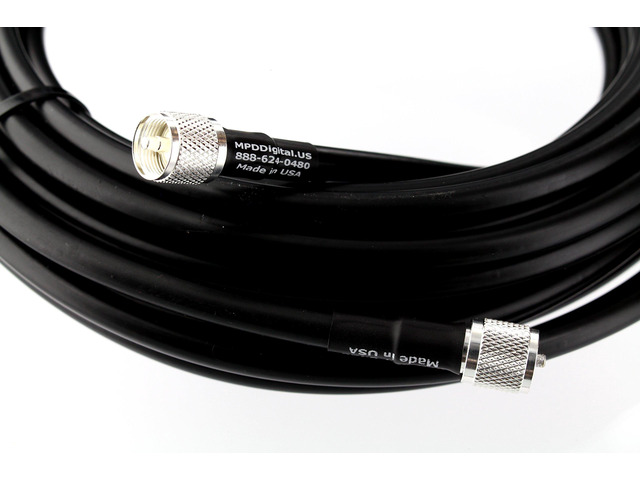 I RG213 Coax Cable I PL259 to PL259 UHF Connectors I Low Loss RF Coaxial Cable I MIL-C-17/163A RG I CB Ham Radio, Transmitters, Antenna I 50 FT