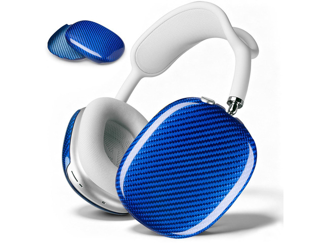 Case Cover Compatible with AirPods Max Glossy Blue Glass Fiber Glossy Ear Cups Covers,Hard Protective Anti-Scratch case Compatible with AirPods...