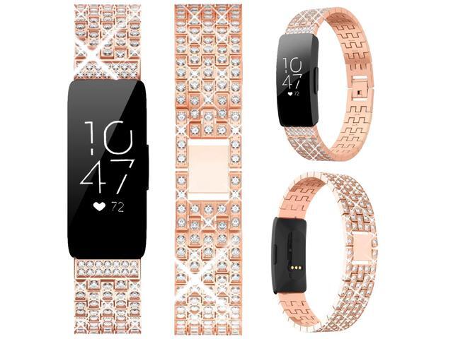 Compatible for Fitbit Inspire Band, Inspire 2 Bling Band, Inspire HR Band with Diamond Crystal Metal Bling Replacement Strap Band for Fitbit...
