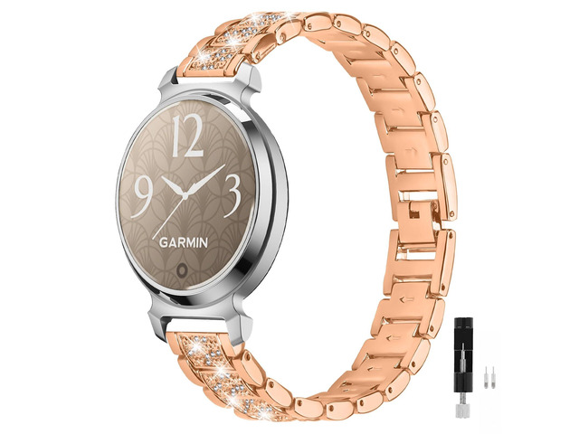 Stainless Steel Watch Band Compatible with Garmin Lily 2/Lily 2 Active, Elegant Metal Link Replacement Strap Bracelet with Resizing Tool, Jewelry...