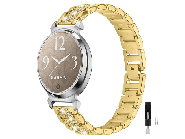 Stainless Steel Watch Band Compatible with Garmin Lily 2/Lily 2 Active, Elegant Metal Link Replacement Strap Bracelet with Resizing Tool, Jewelry...