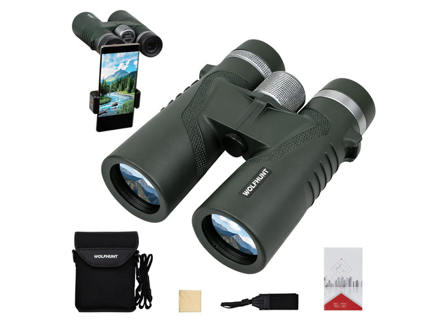 12x42 10x42 Optics Binoculars, IPX7 High Power Bino, BAK-4 Prism FMC Lens, Waterproof, Nitrogen-Filled Fogproof Binoculars for Bird Watching,...