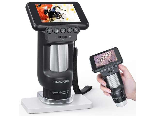LM013 Portable Digital Microscope with 2.8' LCD Screen, Handheld Microscope Kit for Kids 8-12, Pocket USB Coin Camera Magnifier for Adults with 8...