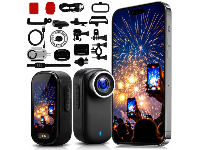 Pro 4K Mini Body Camera with 1.47' Screen, WiFi Pocket Cameras with 16 Accessories,Wearable Thumb Action Camera Magnetic Mount One-Click Hands-Free...
